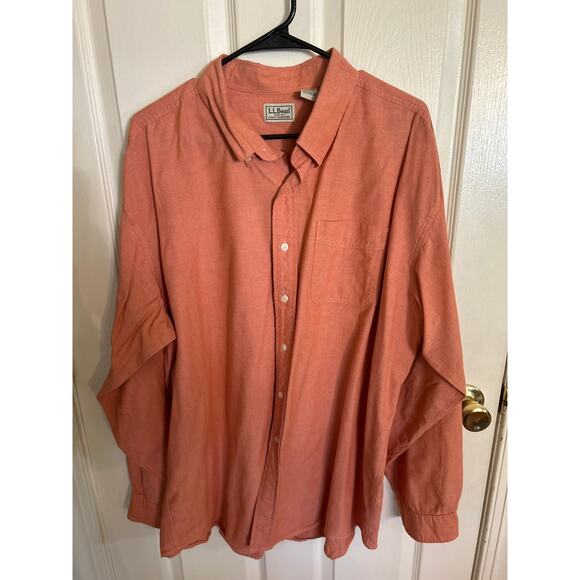 L.L. Bean Lot of 3 LS ButtonUpShirts Tan Plaid/Pink/Coral Size XXL - Picture 8 of 10